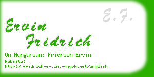 ervin fridrich business card